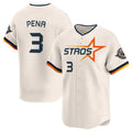 Johmsee H.Astros #3 Jeremy Pe?a Player Cream Limited Home Stitched Jerseys