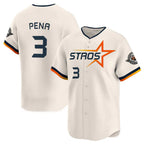 Johmsee H.Astros #3 Jeremy Pe?a Player Cream Limited Home Stitched Jerseys
