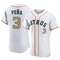 Johmsee H.Astros #3 Jeremy Pe?a Player Gold Collection Limited Elite Home Stitched Jerseys