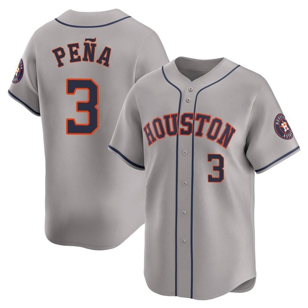 Johmsee H.Astros #3 Jeremy Pe?a Player Gray Home Limited Stitched Jerseys