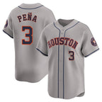 Johmsee H.Astros #3 Jeremy Pe?a Player Gray Home Limited Stitched Jerseys