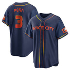 Johmsee H.Astros #3 Jeremy Pe?a Player Navy City Connect Home Game Stitched Jerseys