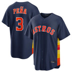 Johmsee H.Astros #3 Jeremy Pe?a Player Navy Home Game Stitched Jerseys