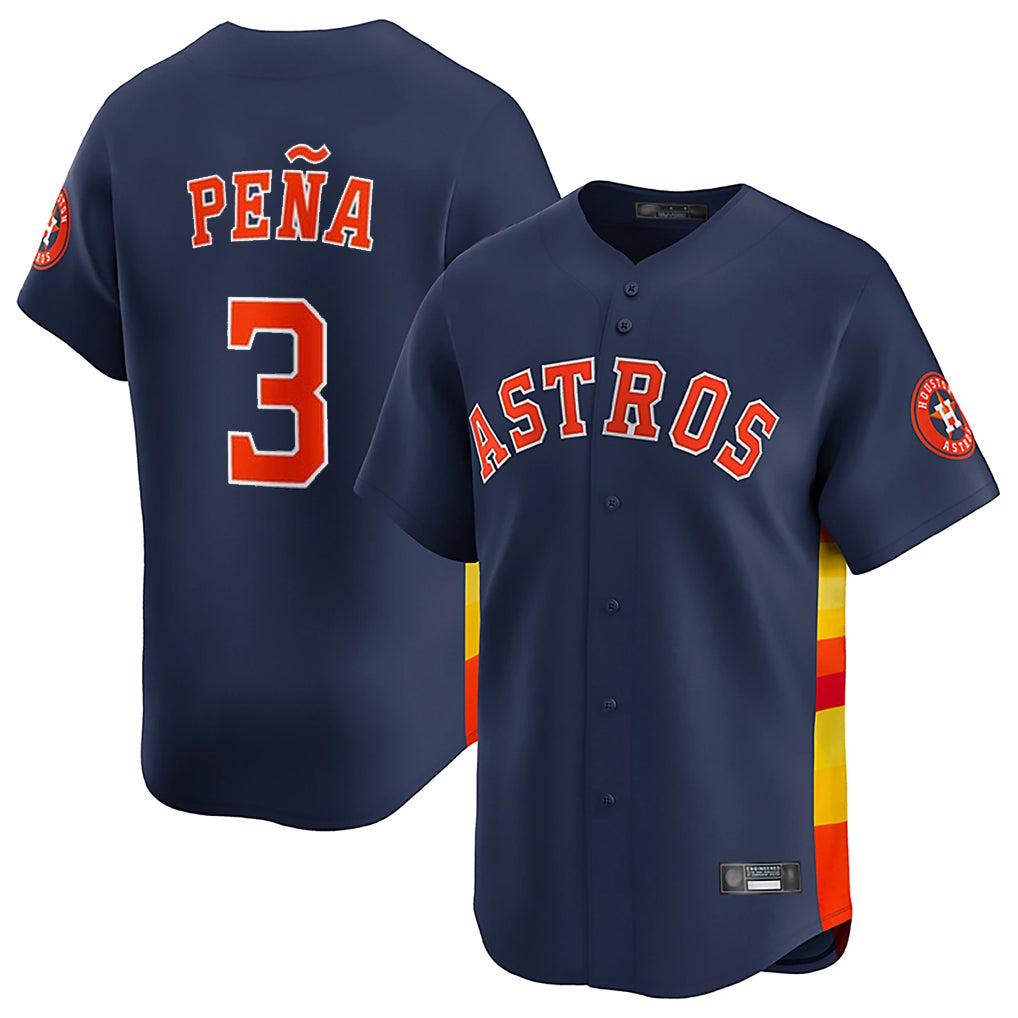 Johmsee H.Astros #3 Jeremy Pe?a Player Navy Home Limited Stitched Jerseys