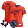 Johmsee H.Astros #3 Jeremy Pe?a Player Orange City Connect Texas Patch Vapor Premier Limited Elite Home Stitched Jerseys