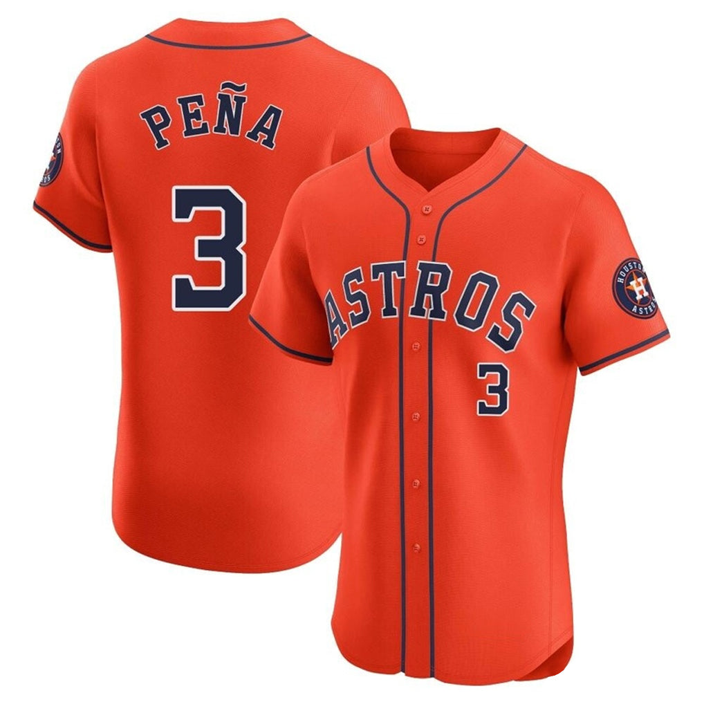 Johmsee H.Astros #3 Jeremy Pe?a Player Orange Home Limited Elite Stitched Jerseys