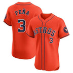 Johmsee H.Astros #3 Jeremy Pe?a Player Orange Home Limited Elite Stitched Jerseys