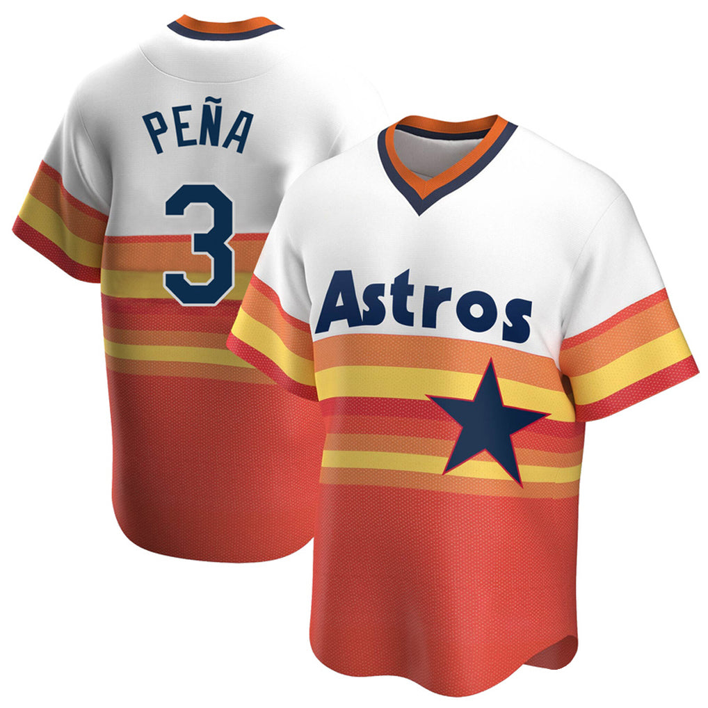 Johmsee H.Astros #3 Jeremy Pe?a Player Rainbow Cooperstown Collection T-shirt Stitched Jerseys