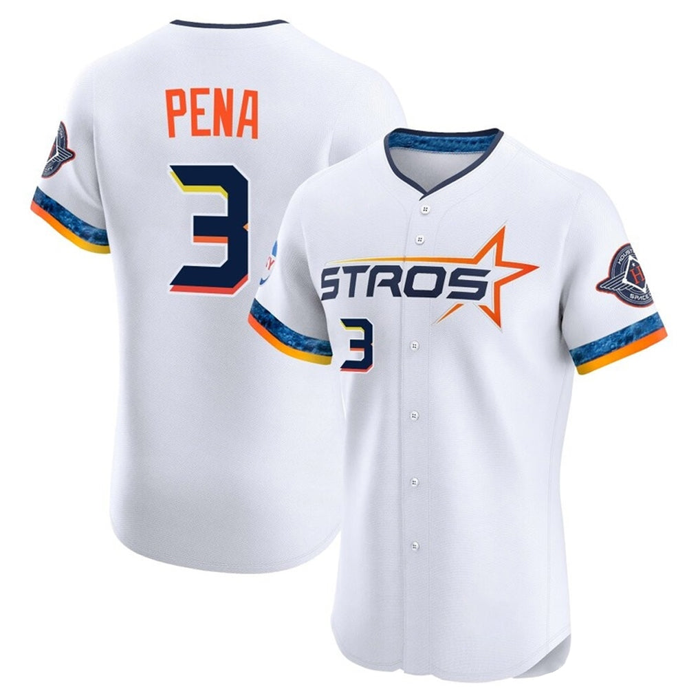 Johmsee H.Astros #3 Jeremy Pe?a Player White City Connect Limited Elite Home Stitched Jerseys