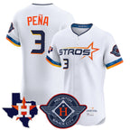Johmsee H.Astros #3 Jeremy Pe?a Player White City Connect Texas Patch Vapor Premier Limited Elite Home Stitched Jerseys