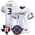 Johmsee H.Astros #3 Jeremy Pe?a Player White City Connect Texas Patch Vapor Premier Limited Home Stitched Jerseys