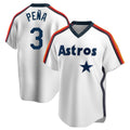 Johmsee H.Astros #3 Jeremy Pe?a Player White Cooperstown Collection T-shirt Stitched Jerseys