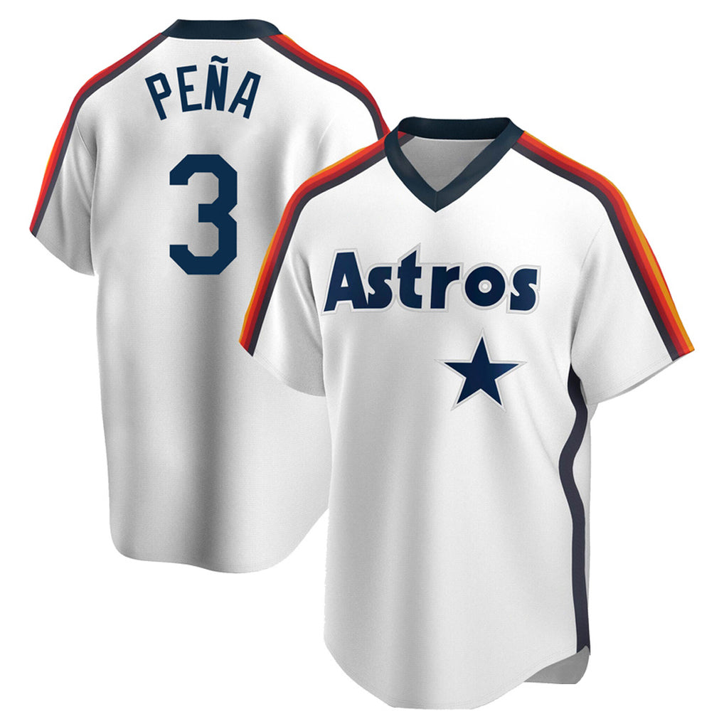 Johmsee H.Astros #3 Jeremy Pe?a Player White Cooperstown Collection T-shirt Stitched Jerseys