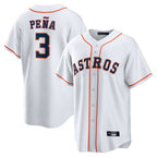 Johmsee H.Astros #3 Jeremy Pe?a Player White Home Game Stitched Jerseys