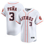 Johmsee H.Astros #3 Jeremy Pe?a Player White Home Limited Stitched Jerseys