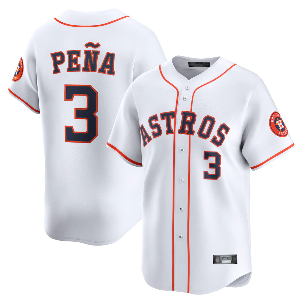 Johmsee H.Astros #3 Jeremy Pe?a Player White Home Limited Stitched Jerseys