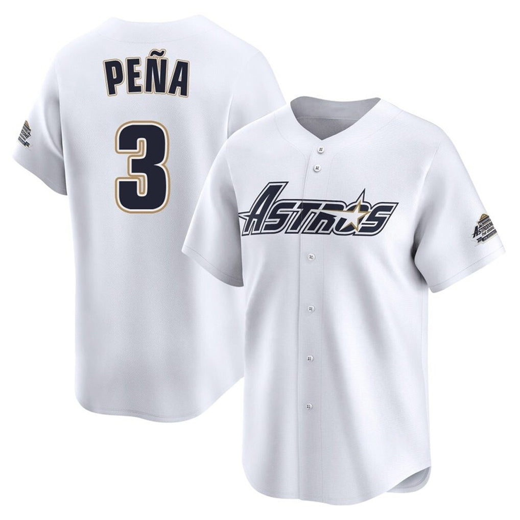 Johmsee H.Astros #3 Jeremy Pe?a Player White Throwback Cooperstown Collection Limited Stitched Jerseys