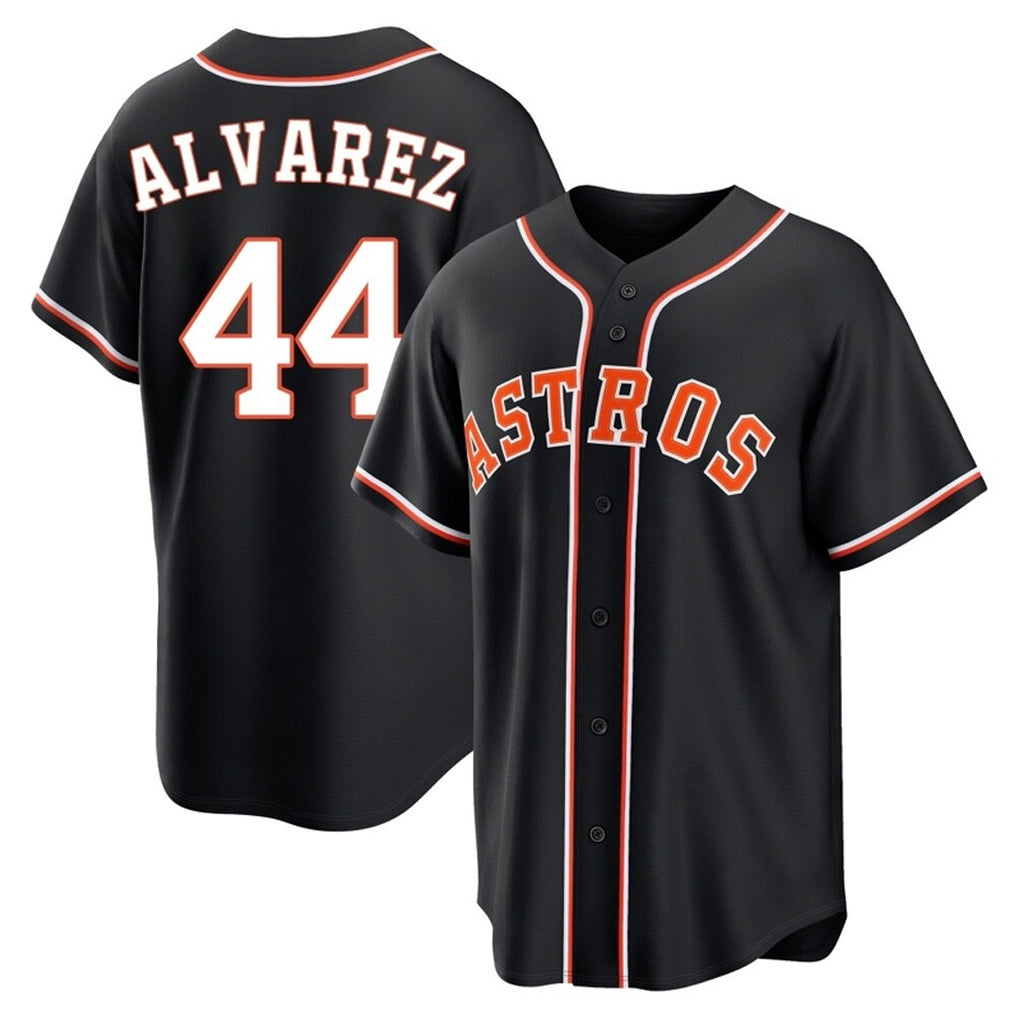 Johmsee H.Astros #44 Yordan Alvarez Player Black Fashion Out Home Game Stitched Jerseys
