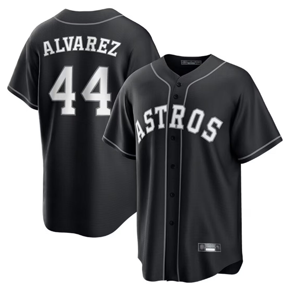 Johmsee H.Astros #44 Yordan Alvarez Player Black Home Game Stitched Jerseys