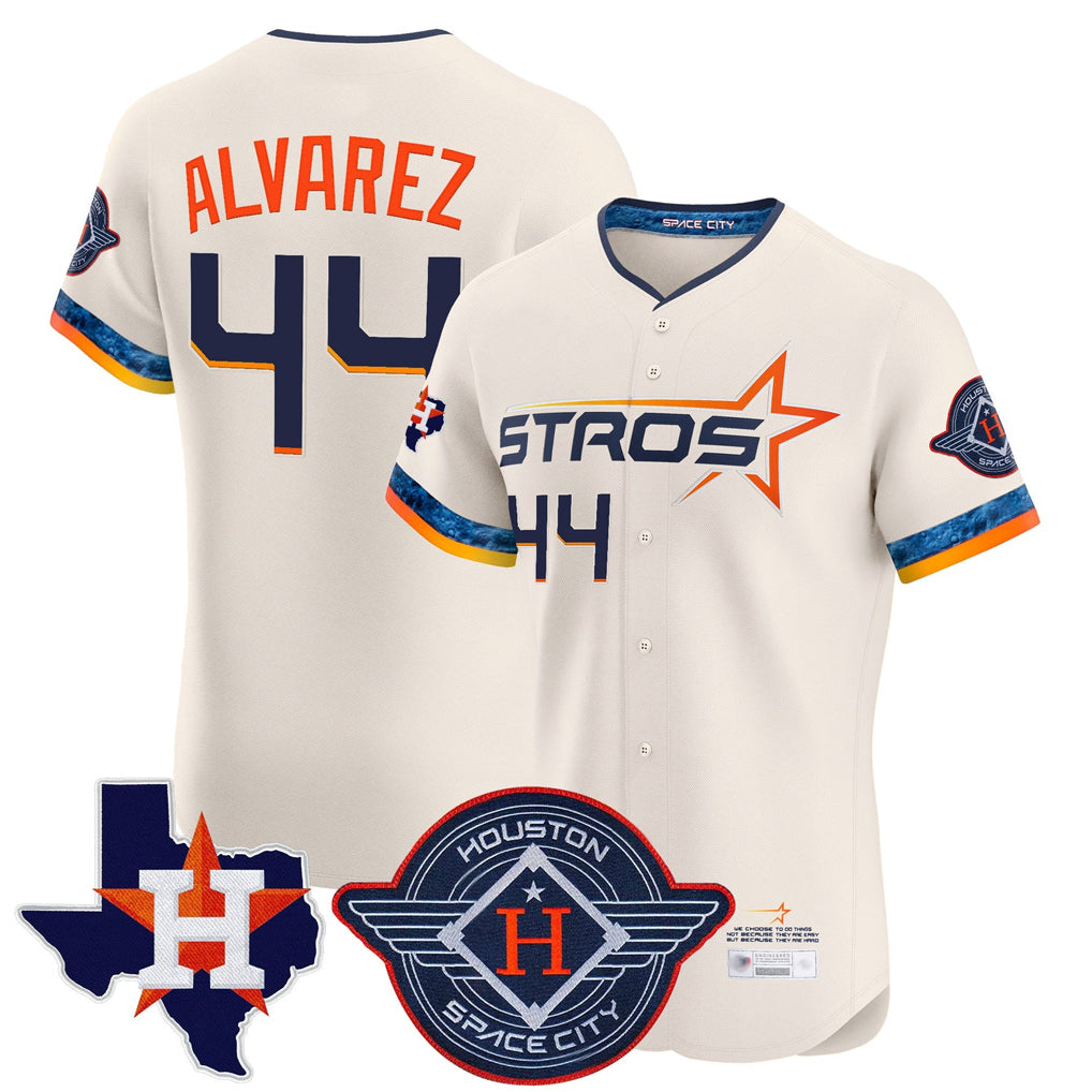 Johmsee H.Astros #44 Yordan Alvarez Player Cream City Connect Texas Patch Vapor Premier Limited Elite Home Stitched Jerseys