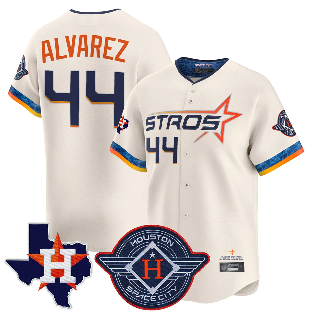 Johmsee H.Astros #44 Yordan Alvarez Player Cream City Connect Texas Patch Vapor Premier Limited Home Stitched Jerseys