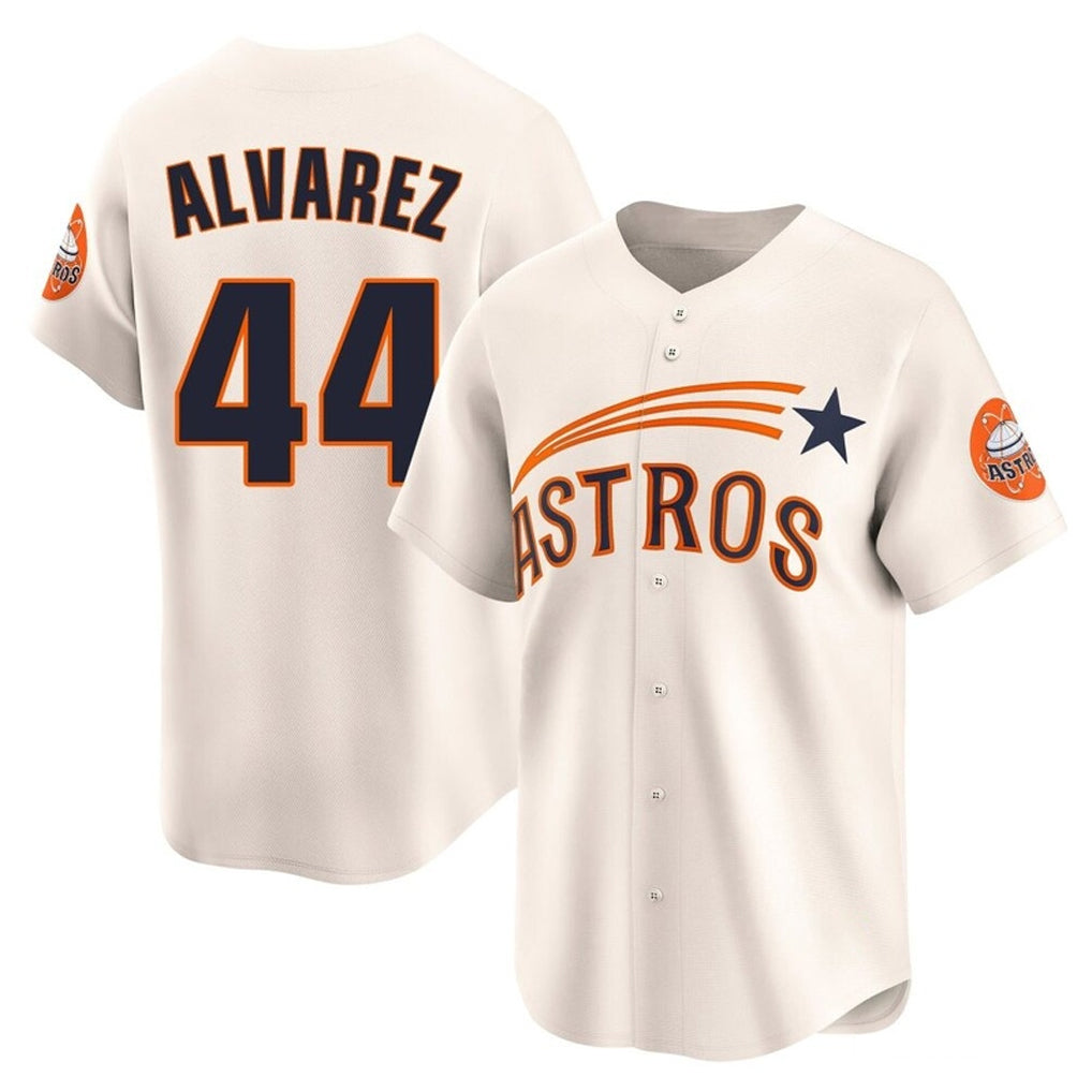 Johmsee H.Astros #44 Yordan Alvarez Player Cream Throwback Cooperstown Collection Limited Stitched Jerseys