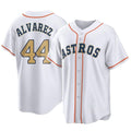 Johmsee H.Astros #44 Yordan Alvarez Player Gold Collection Game Home Stitched Jerseys