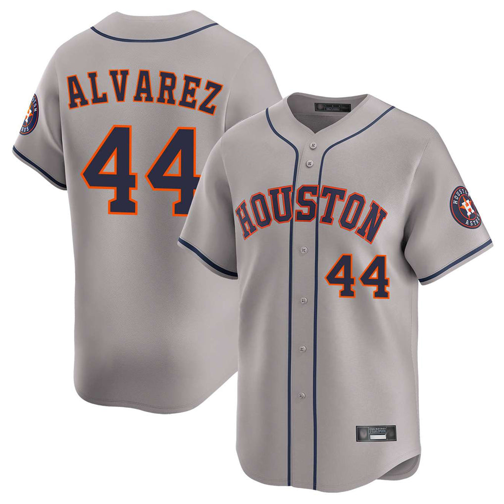Johmsee H.Astros #44 Yordan Alvarez Player Gray Home Limited Stitched Jerseys