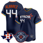 Johmsee H.Astros #44 Yordan Alvarez Player Navy City Connect Texas Patch Vapor Premier Limited Home Stitched Jerseys