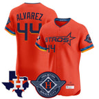 Johmsee H.Astros #44 Yordan Alvarez Player Orange City Connect Texas Patch Vapor Premier Limited Elite Home Stitched Jerseys
