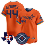 Johmsee H.Astros #44 Yordan Alvarez Player Orange City Connect Texas Patch Vapor Premier Limited Home Stitched Jerseys