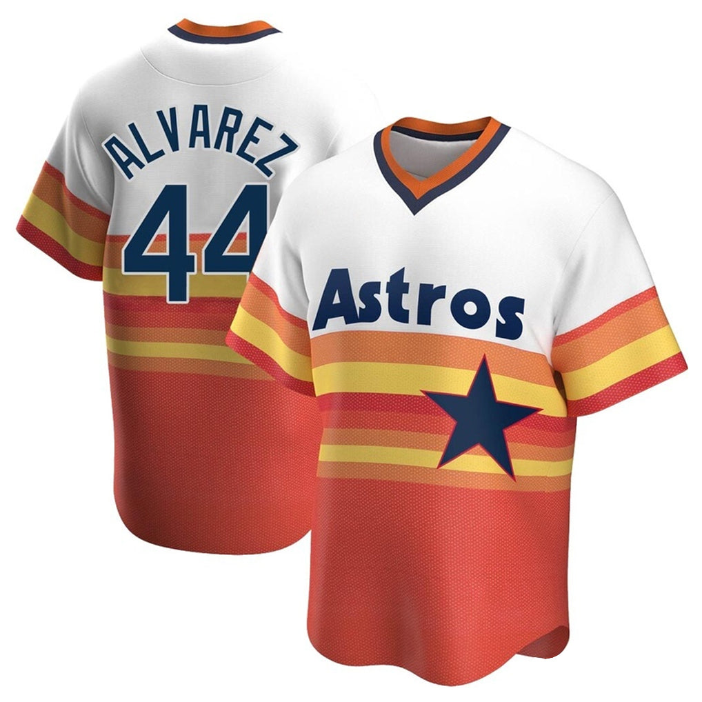 Johmsee H.Astros #44 Yordan Alvarez Player Rainbow Cooperstown Collection T-shirt Stitched Jerseys