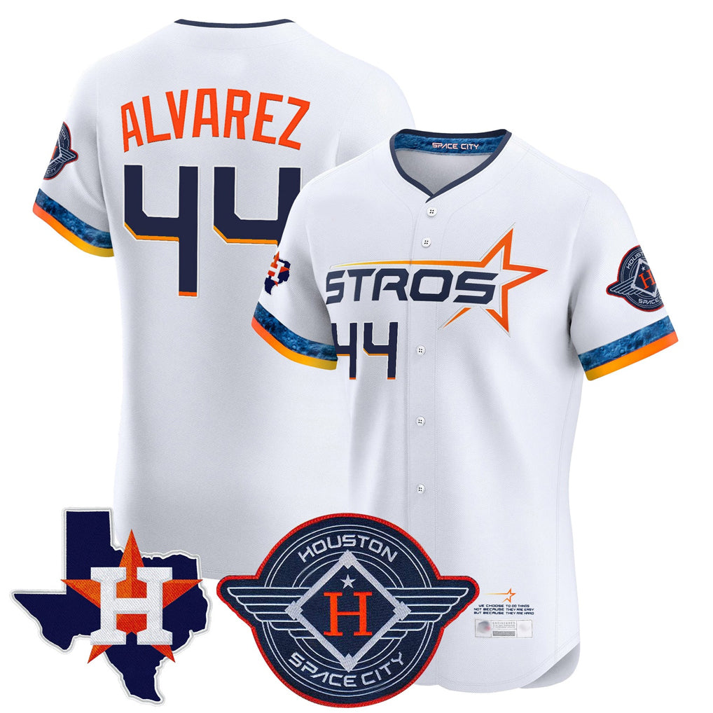 Johmsee H.Astros #44 Yordan Alvarez Player White City Connect Texas Patch Vapor Premier Limited Elite Home Stitched Jerseys