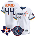 Johmsee H.Astros #44 Yordan Alvarez Player White City Connect Texas Patch Vapor Premier Limited Home Stitched Jerseys