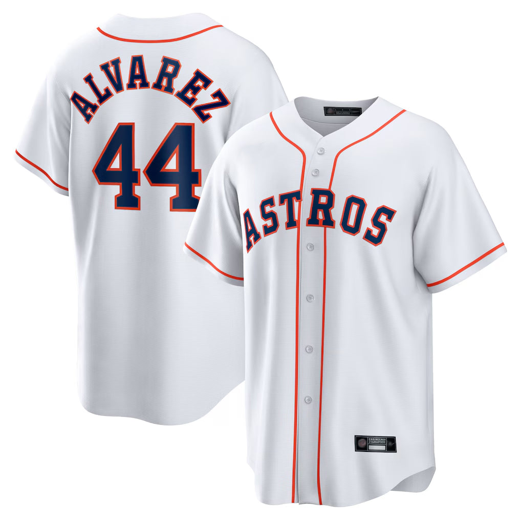 Johmsee H.Astros #44 Yordan Alvarez Player White Home Game Stitched Jerseys