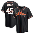 Johmsee H.Astros #45 Tatsuya Imai Player Black Fashion Out Home Game Stitched Jerseys