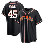 Johmsee H.Astros #45 Tatsuya Imai Player Black Fashion Out Home Game Stitched Jerseys