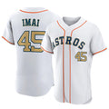 Johmsee H.Astros #45 Tatsuya Imai Player Gold Collection Limited Elite Home Stitched Jerseys