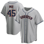 Johmsee H.Astros #45 Tatsuya Imai Player Gray Home Game Stitched Jerseys