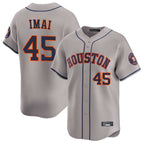 Johmsee H.Astros #45 Tatsuya Imai Player Gray Home Limited Stitched Jerseys