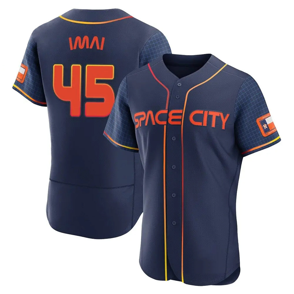 Johmsee H.Astros #45 Tatsuya Imai Player Navy City Connect Limited Elite Home Stitched Jerseys