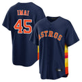 Johmsee H.Astros #45 Tatsuya Imai Player Navy Home Game Stitched Jerseys