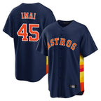 Johmsee H.Astros #45 Tatsuya Imai Player Navy Home Game Stitched Jerseys