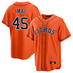 Johmsee H.Astros #45 Tatsuya Imai Player Orange Home Game Stitched Jerseys