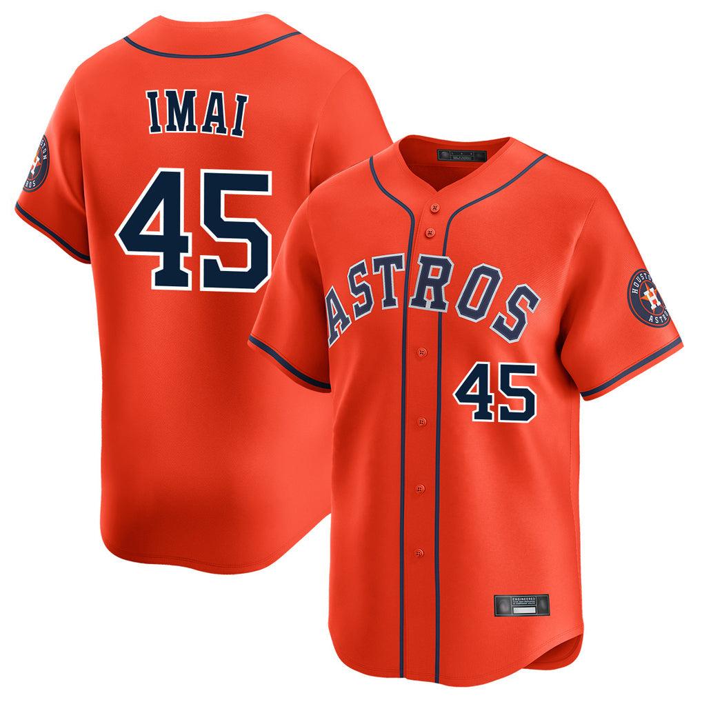 Johmsee H.Astros #45 Tatsuya Imai Player Orange Home Limited Stitched Jerseys