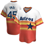 Johmsee H.Astros #45 Tatsuya Imai Player Rainbow Cooperstown Collection T-shirt Stitched Jerseys