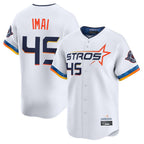 Johmsee H.Astros #45 Tatsuya Imai Player White City Connect Limited Home Stitched Jerseys