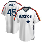 Johmsee H.Astros #45 Tatsuya Imai Player White Cooperstown Collection T-shirt Stitched Jerseys