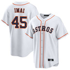 Johmsee H.Astros #45 Tatsuya Imai Player White Home Game Stitched Jerseys