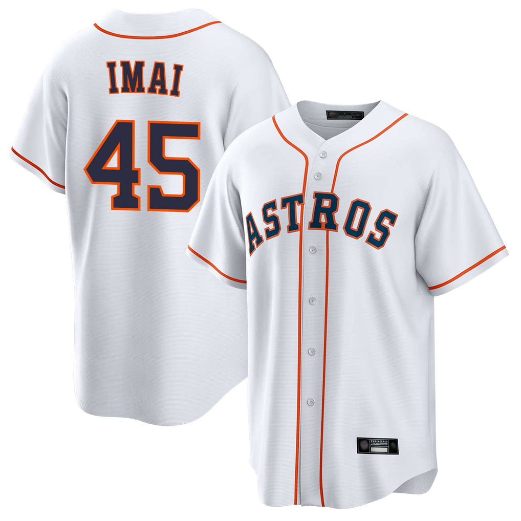 Johmsee H.Astros #45 Tatsuya Imai Player White Home Game Stitched Jerseys